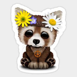 Cute Baby Red Panda Hippie Sticker